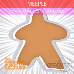 Meeple~7.25in.gif STL file Meeple Cookie Cutter 7.25in / 18.4cm・3D printable model to download