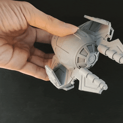 ezgif.com-optimize.gif STL file Jedi Interceptor chibi star wars・3D printing model to download