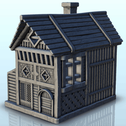 GIF-B04.gif Fichier STL Maison médiévale avec cheminée annexe et murs à motifs (4) - Alkemy Seigneur des Anneaux Guerre de la Rose Saga du Guerrier・Modèle pour imprimante 3D à télécharger, Hartolia-Miniatures