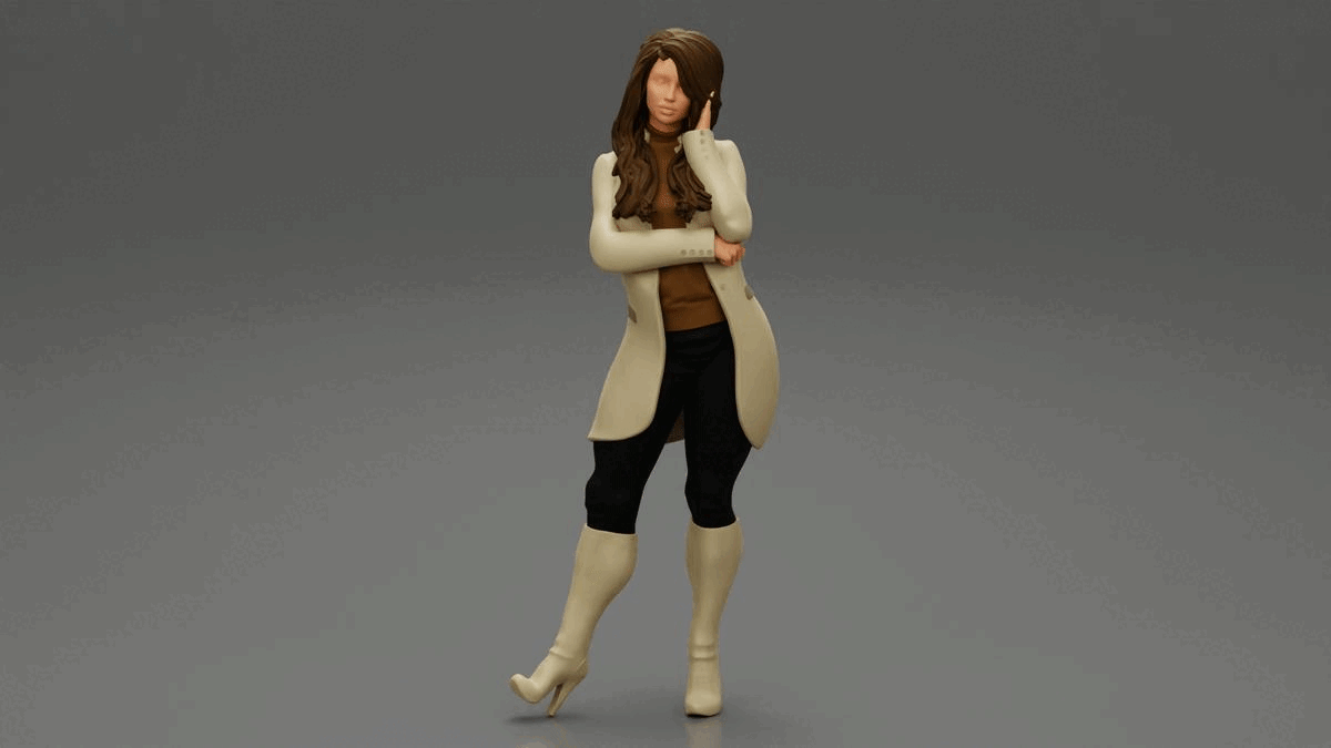 ezgif.com-gif-maker-43.gif Fichier 3D Jeune femme en manteau posant dans la rue Modèle d'impression 3D・Design à télécharger et à imprimer en 3D, 3DGeshaft
