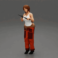 ezgif.com-gif-maker.gif 3D file Woman farmer cutting tree with big scissors・3D print model to download