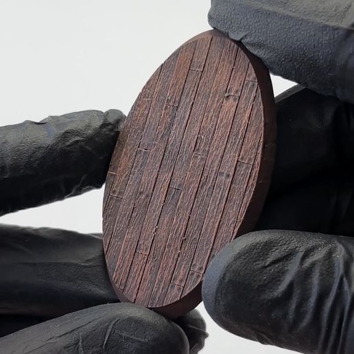 IMG_7879_-PLANKS27_oval.mp4 Set de bases ovales - Planches 27 Texture (60-170MM) | Parfait pour les jeux de table Wargames & RPG's