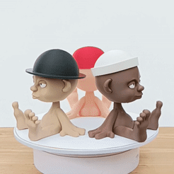 bébésChapeaux.gif 3D file Babies with hats...・3D print model to download