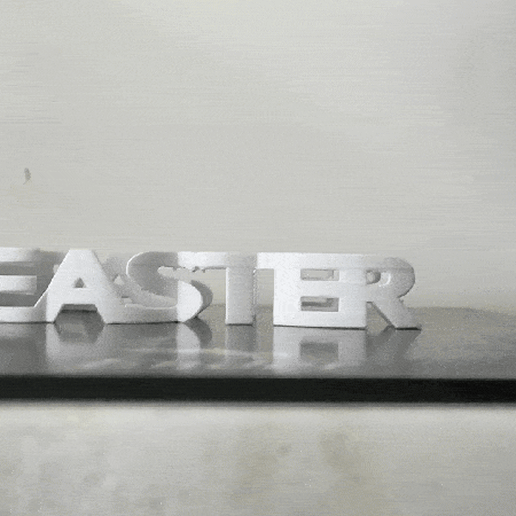 Easter Bunny Text Flip 3D model