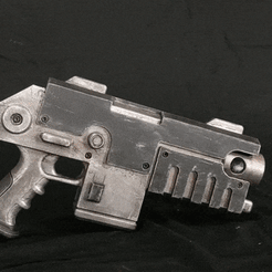 ezgif.com-gif-maker-4.gif Download STL file 40k Primaris Heavy Bolt pistol • 3D printer model, Hippopropamus
