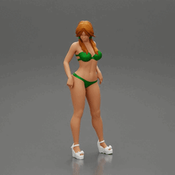 ezgif.com-gif-maker-17.gif chica sexy en bikini y tacones posando de pie en la playa