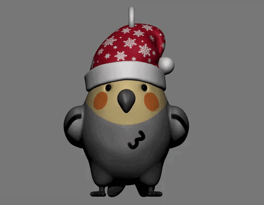 cactua.gif Natalina cockatiel avec chapeau de père Noël