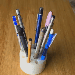 spinning-pen-holder.gif Free STL file spinning pen holder・Model to download and 3D print
