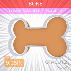 Bone~9.25in.gif STL file Bone Cookie Cutter 9.25in / 23.5cm・3D printer design to download