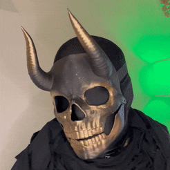 ezgif.com-gif-maker-16.gif STL file ARTICULATED SKULL MASK WITH HORNS・3D printer model to download, punchnate