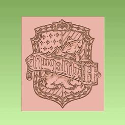huff.gif STL file MOLD OF HUFFLEPUFF PLAQUE FOR CASTING・3D printing template to download, morganspear3D