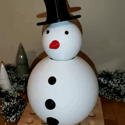 Bonhomme-de-neige-tirelire.gif Descargar archivo STL Hucha muñeco de nieve • Objeto imprimible en 3D, 3Dpratique