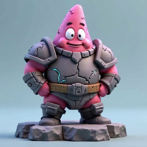 _A-3D-chibi-style-humanoid-stone-knight-inspire.mp4 Patrick le chevalier de pierre