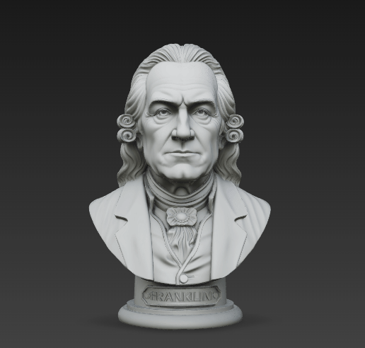 👤 Benjamin Franklin Bust STL – Historical Figure 3D Print Model, Statue ...