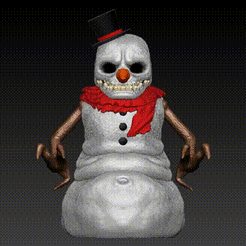mono-Ã±eve~1.gif OBJ file Rotten Snowman / Hombre de nieve Navideño.・3D printer model to download, Redroach