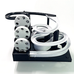 Three-Wheeler-Roller-Coaster.gif 3D file Marble Machine - Modular Design - Three Wheeler Elevator with Roller Coaster Module・3D printable model to download