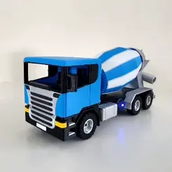 20200604_172813_1.gif Файл STL Cement Truck with motorized rotating tank 3D print model・Дизайн для загрузки и 3D-печати, 3DDICT