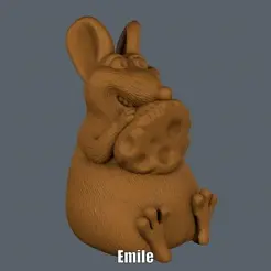 Emile.gif Archivo STL Emile Ratatouille (Easy print no support)・Design para impresora 3D para descargar