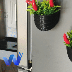 Vaso-012-Gif.gif Fichier STL Vase de réfrigérateur avec aimant décoratif Modèle d'impression 3D・Modèle imprimable en 3D à télécharger, GuilhermeKB