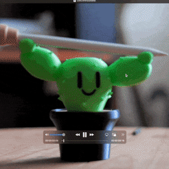 CactiSteve-Customizable-TheNerdyTwitch.gif STL-Datei Cartoon Kaktus Apple Bleistifthalter mit magnetischen Hüten!・Modell zum Herunterladen und 3D-Drucken