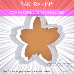 Sakura_4in.gif STL file Sakura Cookie Cutter 4in / 10.2cm・3D printer model to download