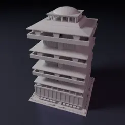 downtown-highrise.gif 3D-Datei Downtown highrise - Building - For board games like Monsterpocalypse・Design für 3D-Drucker zum herunterladen