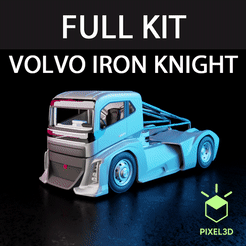 Untitled-1.gif STL file FULL KIT: VOLVO IRON KNIGHT inspired Racing Truck 07DEZ-01・Model to download and 3D print, Pixel3D