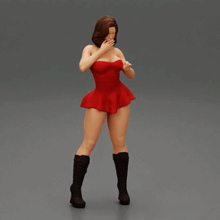 ezgif.com-gif-maker-12.gif Fichier 3D Femme sexy posant en robe mini-jupe・Modèle imprimable en 3D à télécharger