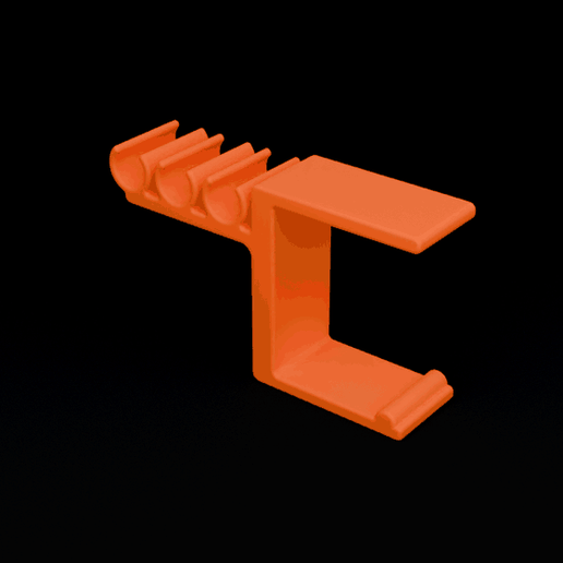 Desk edge cable clip 38 mm - 3 cable channels, spring clamp, no screws