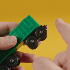 ezgif.com-optimize.gif Archivo STL Vagón de grano para tren de juguete BRIO compatible con IKEA・Modelo para descargar y imprimir en 3D
