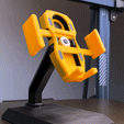 2.gif STL file Minimalist Mechanical Geared Mobile Phone Holder・3D print model to download