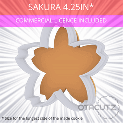 Sakura_4.25in.gif STL file Sakura Cookie Cutter 4.25in / 10.8cm・3D printing design to download