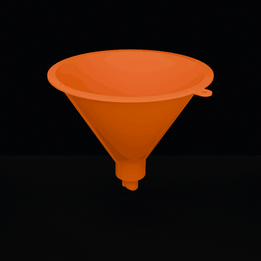 Screw-on bottle funnel GPI 48-400 - vented, hands-free, 3 thread clearances