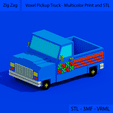 01.gif Voxel Pickup Truck - Multicolor Print and STL - 8-bit Pixel Art - Voxel Art