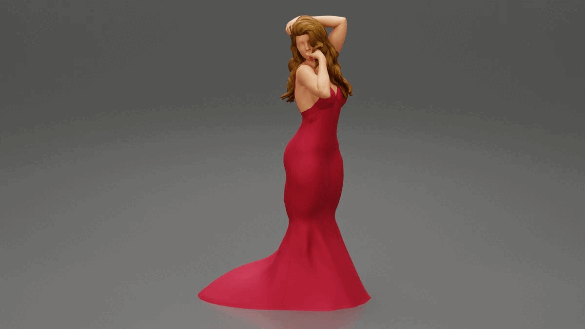ezgif.com-gif-maker-47.gif Fichier 3D Belle femme en robe de soirée Modèle d'impression 3D・Plan à imprimer en 3D à télécharger, 3DGeshaft