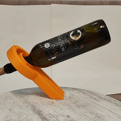 Artistic_Wine_Bottle_Holder_2.gif STL file Artistic balanced bottle holder・3D printing idea to download, Corlu3d