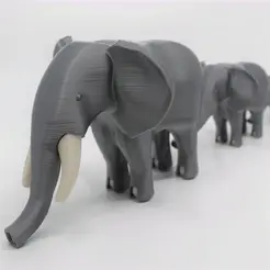 GIF.gif Archivo STL Mamá y crías de elefante africano・Objeto para impresora 3D para descargar
