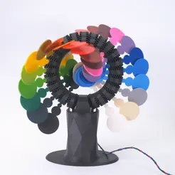 Sequence 01.gif STL file RAINBOW ROLLER-COASTER - KINETIC CIRCLE SCULPTURE・3D printer design to download