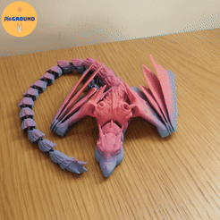 ezgif.com-gif-maker-1.gif STL-Datei Flexi geflügelte Drachenmama・Design für den 3D-Druck zum Herunterladen