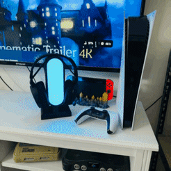 IMG_7901.gif STL file Headphones Stand led Universal・3D print object to download