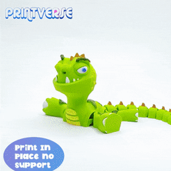 ade ta] Place no support STL file Cute Flexible Dino Articulated Print In Place No Support・3D print object to download