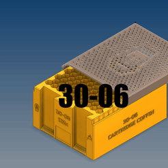 30-06.gif Файл STL Хранилище 30-06 125х помещается в банку для патронов 50кал・Шаблон для 3D-печати для загрузки