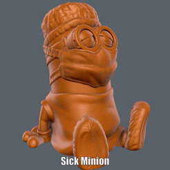 Sick Minion.gif STL file Sick Minion (Easy print no support)・3D printable model to download