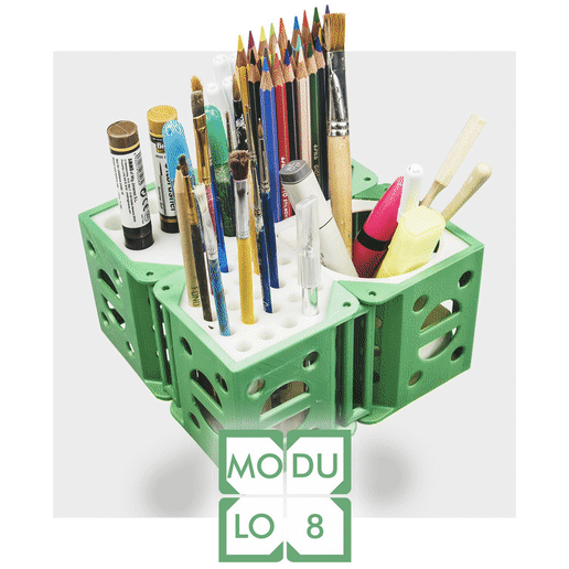 output_NUvl8Z.gif STL file MODULO 8 - modular desk organizer・Design to download and 3D print, CKLab