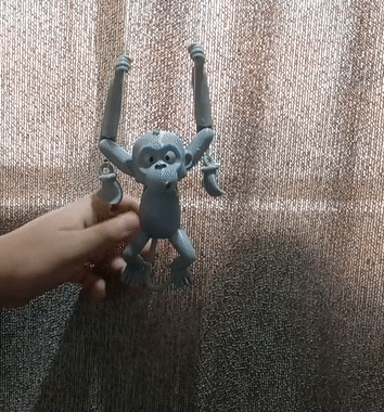 Climbing monkey for 3D printing - Dynamic rope figure