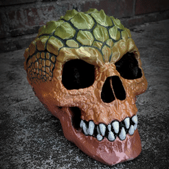 SmartSelect_20220929-081216_CapCut.gif Archivo STL Alligator Demon Skull, Decoración de Halloween Calavera, Fantasía, Cráneo・Modelo de impresora 3D para descargar