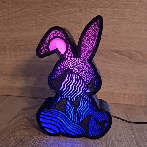 🐇 Bunny Rabbit Led Lamp - Set 4 - 10 Different Faces・ 3D File for 3D ...