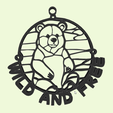 oso-pardo-texto.gif 3D Glass Brown Bear Keychain: Wild and Free : Pendant, Ornament