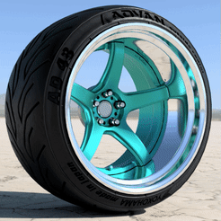 ezgif-4-c30a157567.gif STL file Work Emotion T5R 2p with Advan yokohama tires・3D printer design to download