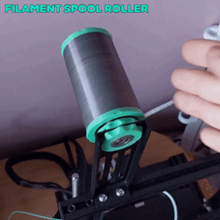 spool_roller.gif Archivo STL rodillo de bobina de filamento・Objeto para impresora 3D para descargar